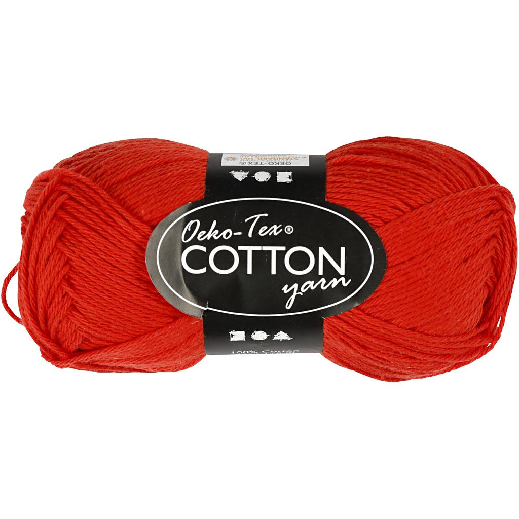 Cotton yarn, Red, 50g, 170m
