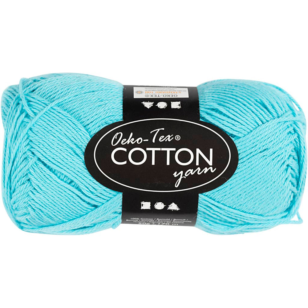 Cotton yarn, Turquoise, 50gr, 170m