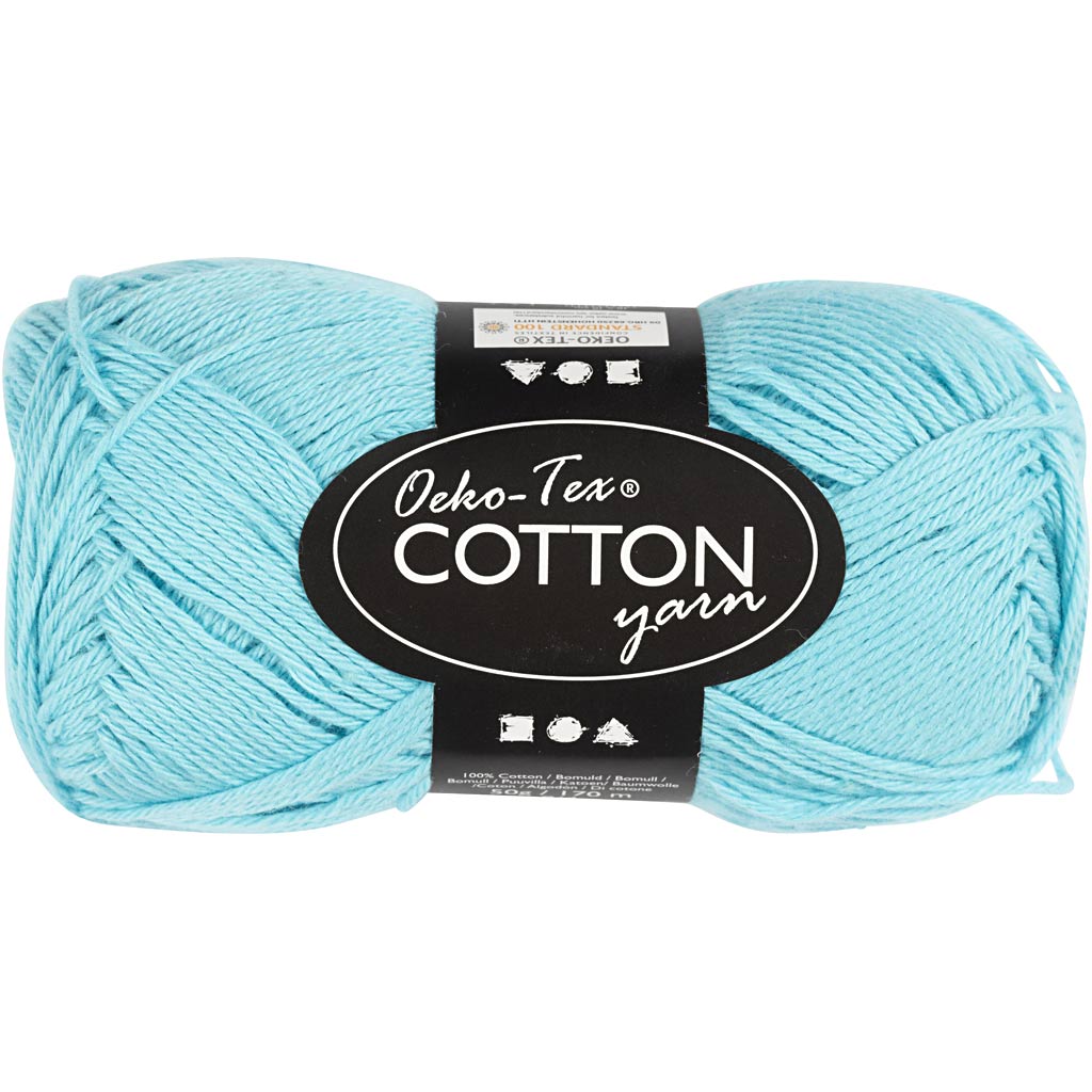 Cotton yarn, Turquoise, 50gr, 170m