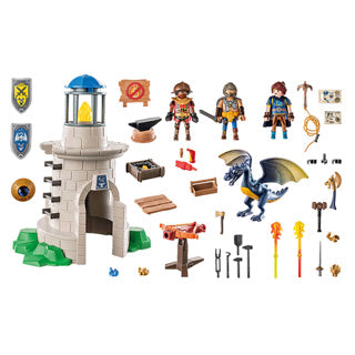 Playmobil 71483 novelmore knight's tower with blacksmith and dragon