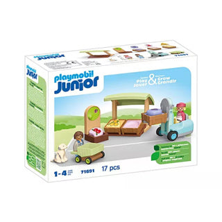 Playmobil 71691 Junior Bio-Marktstand-Gabelstapler