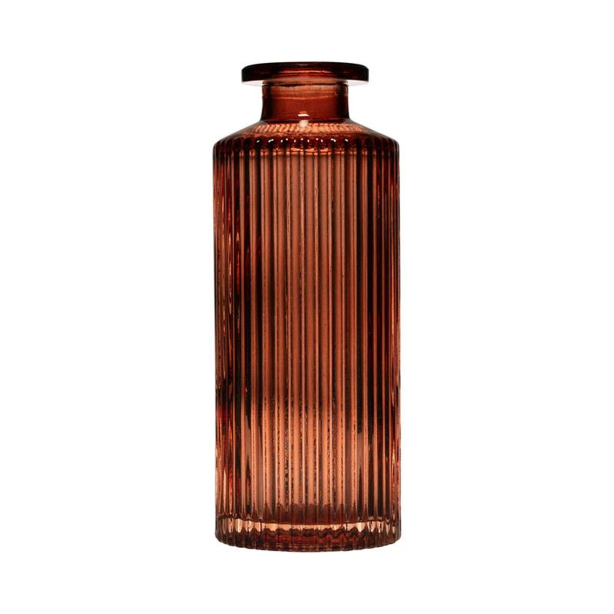 Hakbijl glass tobi lines flesvaas roze ø5,4xh13cm