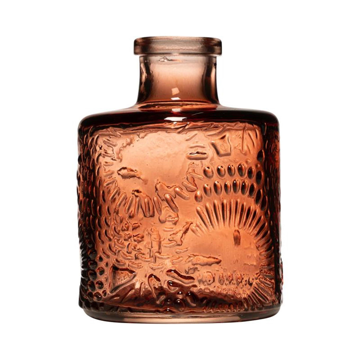 Hakbijl glass gabi big pattern flesvaas roze ø6xh8cm