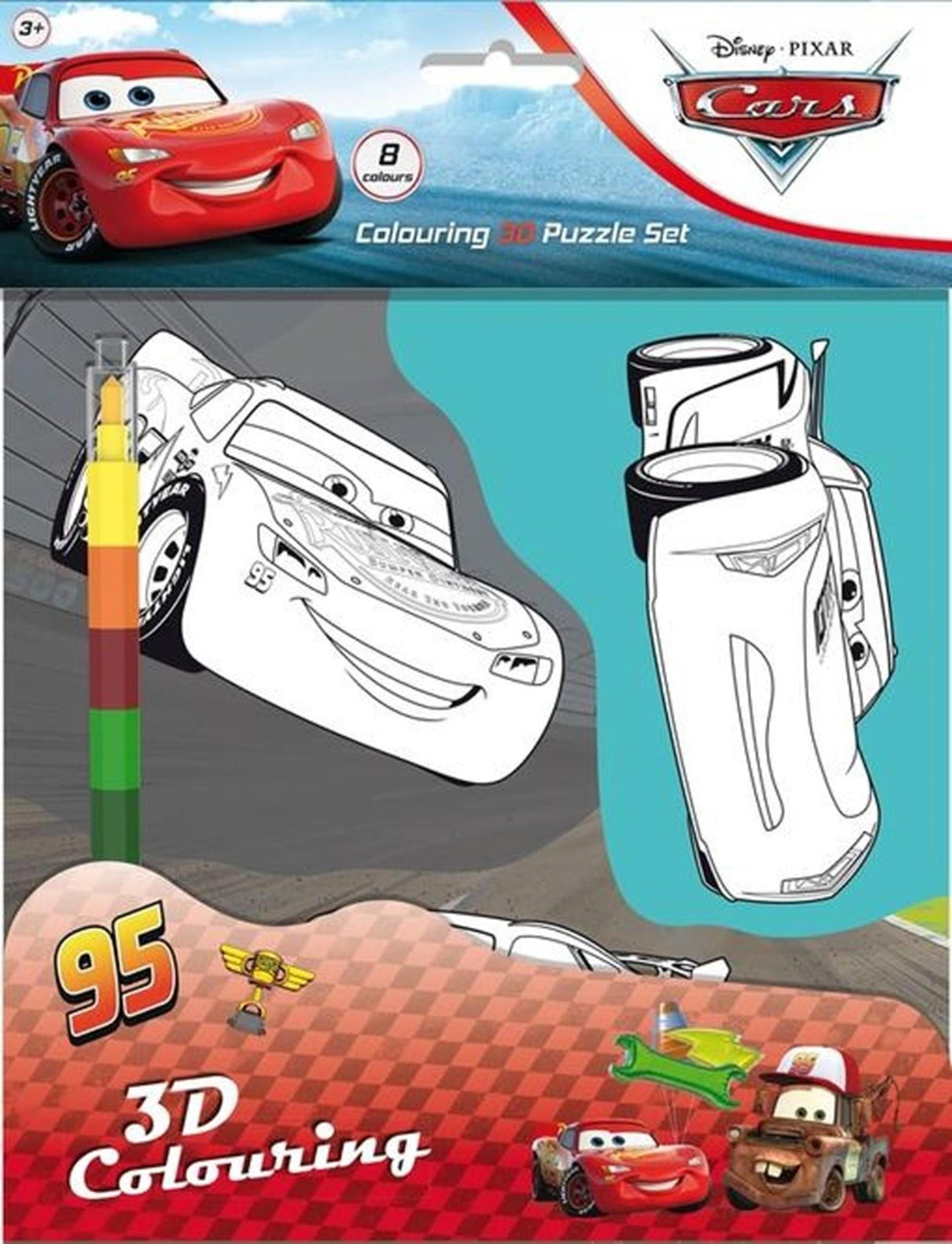 Cars 3d kleuren met 8-kleurige stift
