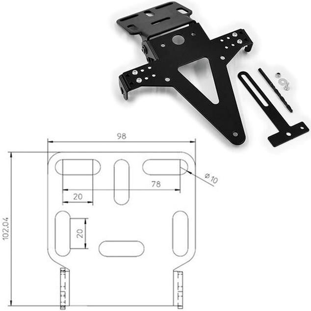 Progress line nummerbordhouder license plate carriers un type2 sw verst
