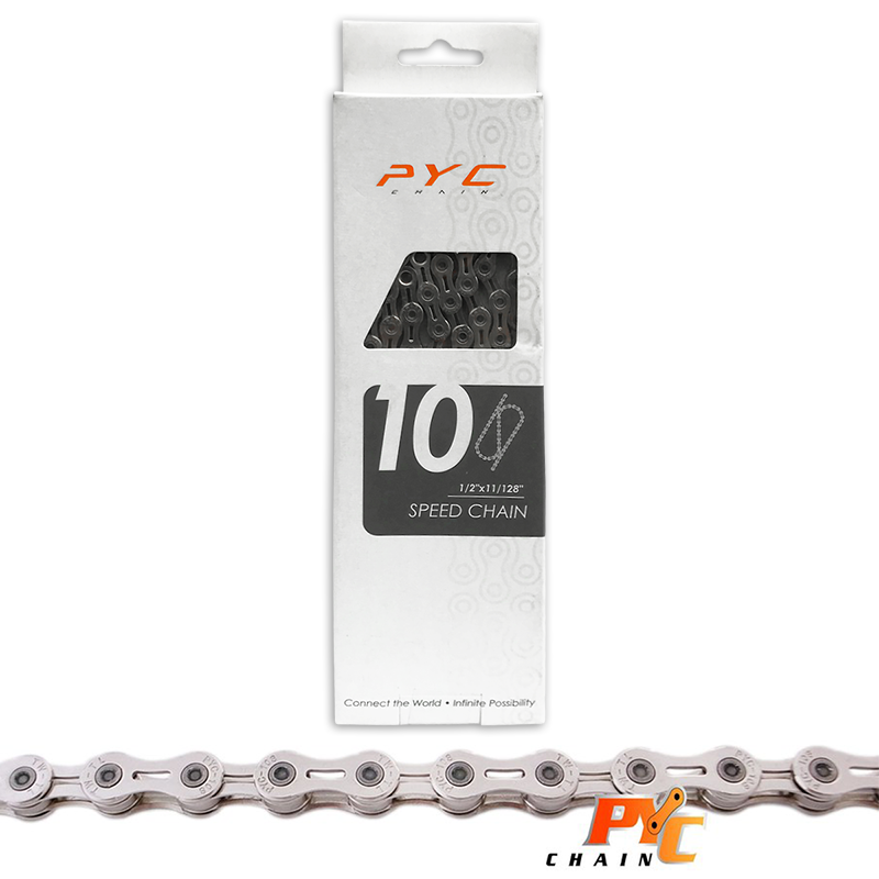 Premium PYC bicycle chain - Durable, lightweight, 10-speed, Shimano Campagnolo SRAM, 116 links