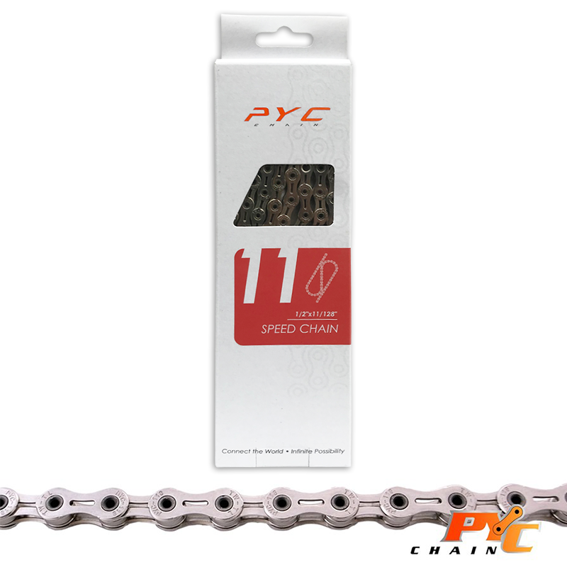 PYC Premium Lightweight Bicycle Chain 11V - Chrome Harden Tech - 116 liens