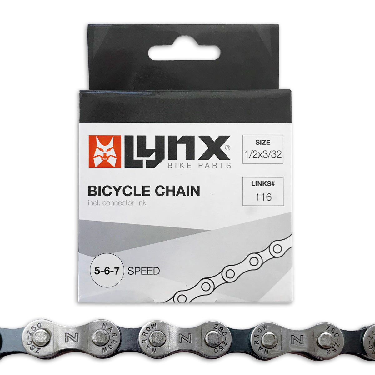 Lynx 5 6 7 derailleur bicycle chain 116 links black