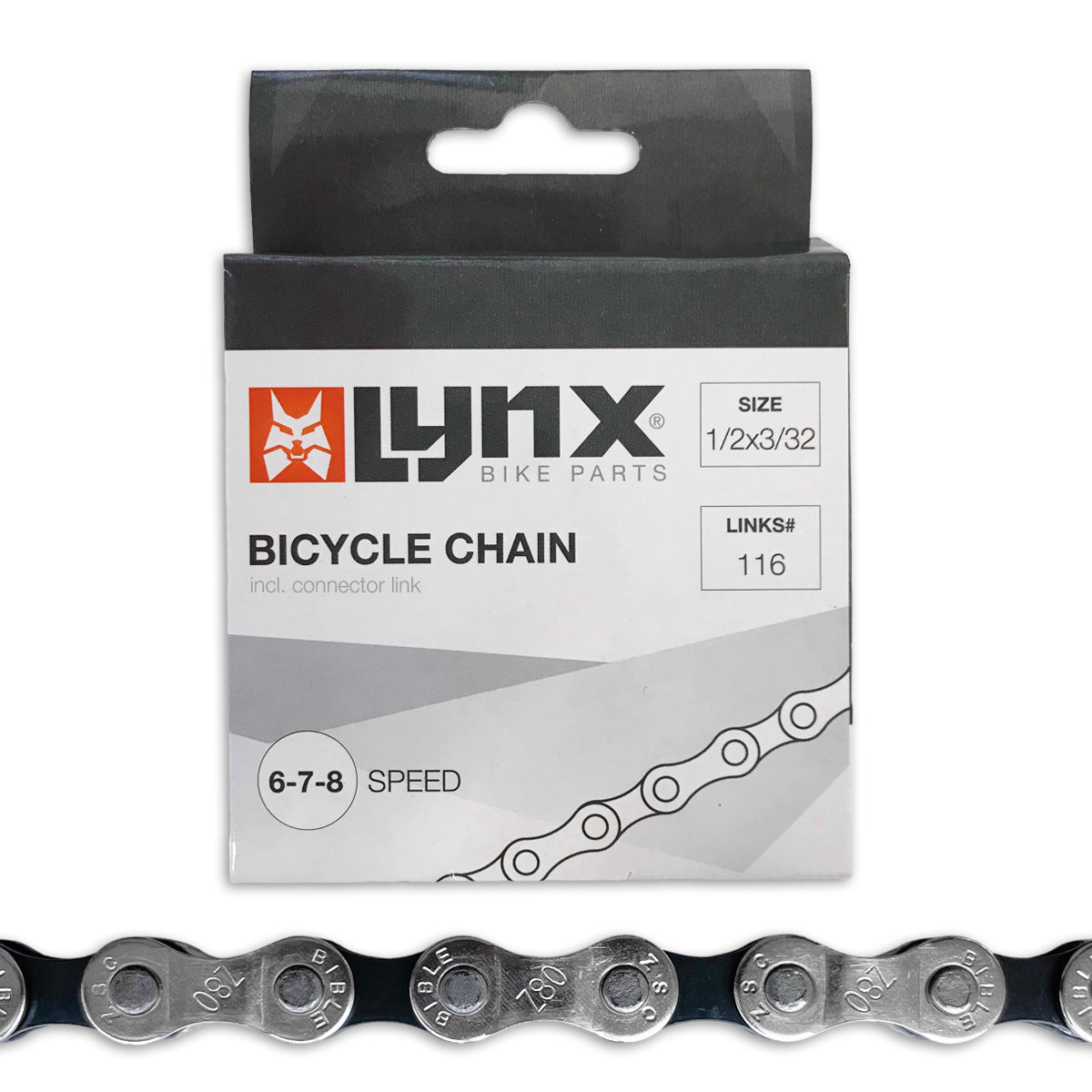 Lynx derailleur chain 6 7 8 - 116 links - black