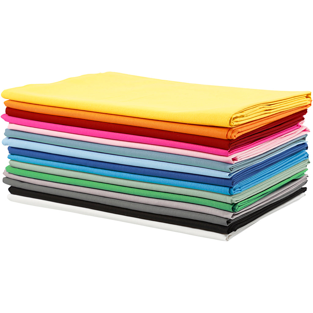 Creativ company fabric, w: 145 cm, 140 gr, various colors, 15x2 m 1 box