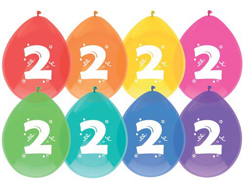 Haza balloons 2 years, pack of 8 pieces