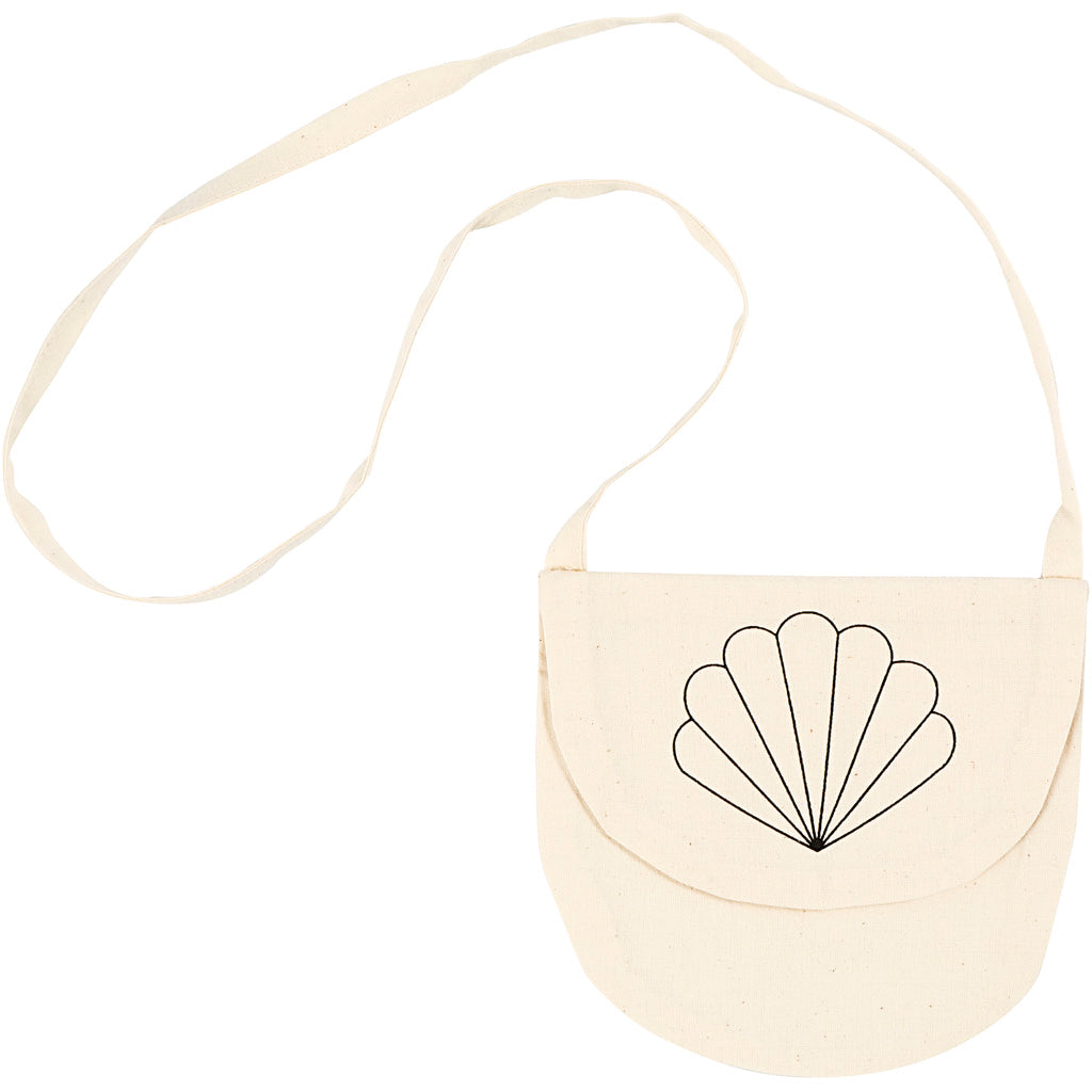 Creativ company shoulder bag, oyster shell, size 15x14 cm, 110 g, light natural, 1 piece