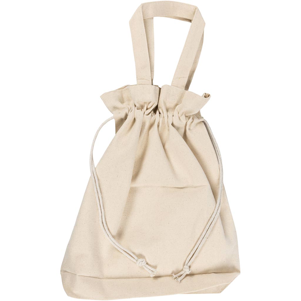 Creativ company tas met trekkoord, h: 40 cm, d: 8 cm, b: 34 cm, licht naturel, 1 stuk