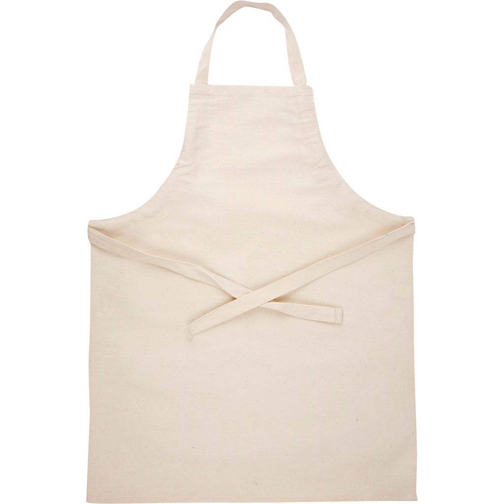 Creative company apron, length 70 cm, width 55 cm, size 7-12 years, weight 210 g, light natural, 1 piece