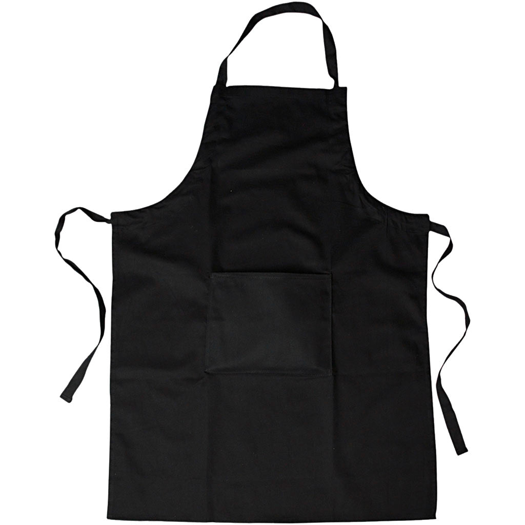 Creativ company apron, l: 89 cm, w: 66 cm, sizes m-xl cm, 210 g, black, 1 piece