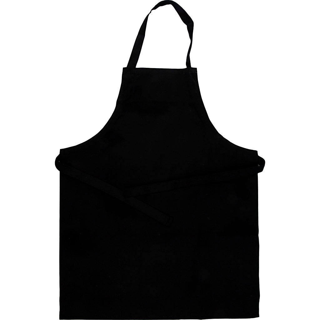 Creative company apron, length 70 cm, width 55 cm, size 7-12 years, weight 210 g, black, 1 piece