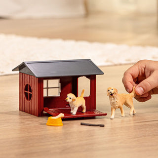 SCHLEICH FARM WORLD DOG LOFT avec Golden Retrievers 42722