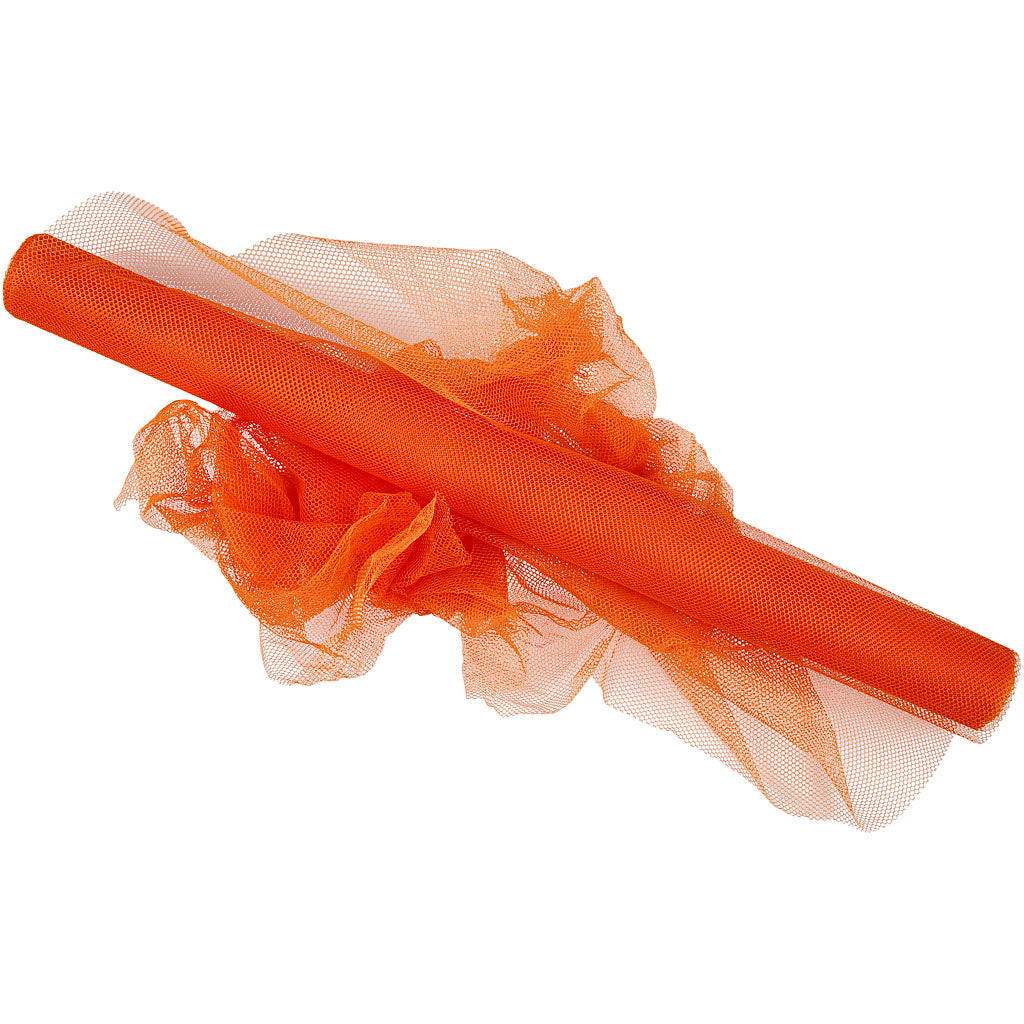 Creativ company tulle, w: 50 cm, orange, 5 m 1 roll