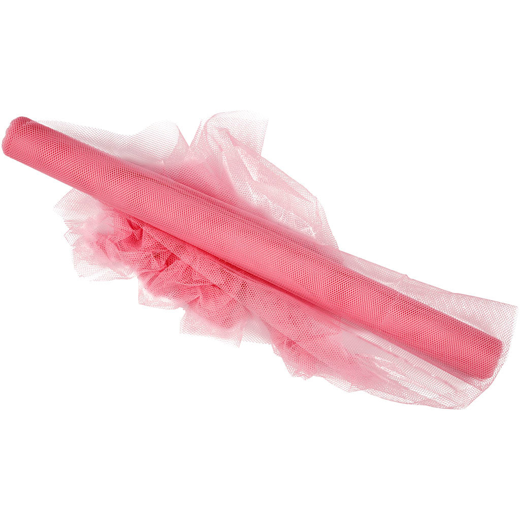 Creativ company tulle, w: 50 cm, pink, 5 m 1 roll