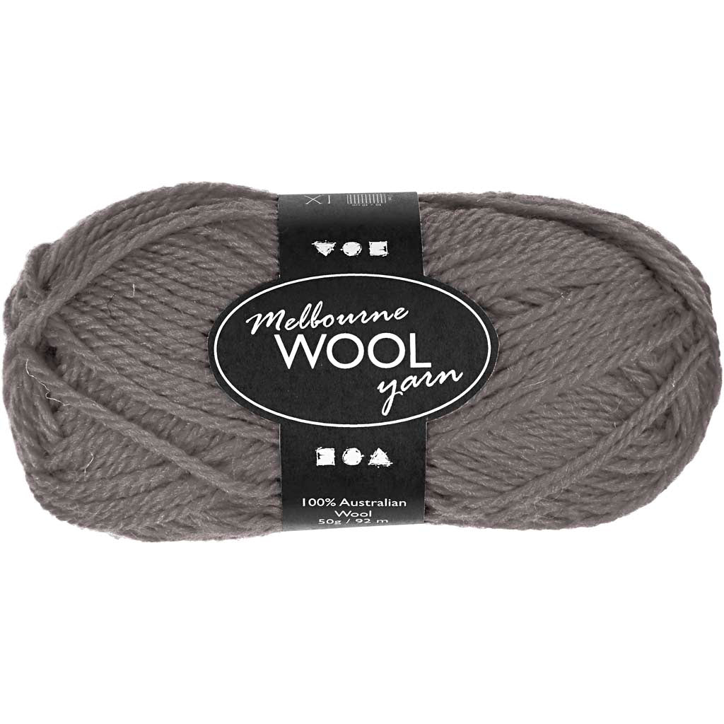 Creativ Company Melbourne wool yarn, length 92 m, gray, 50 g, 1 ball