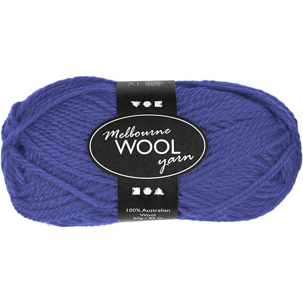Creativ Company Melbourne wool yarn, length 92 m, blue, 50 g, 1 ball