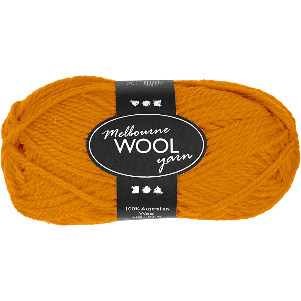 Creativ company melbourne wool yarn, l: 92 m, ocher, 50 g 1 ball