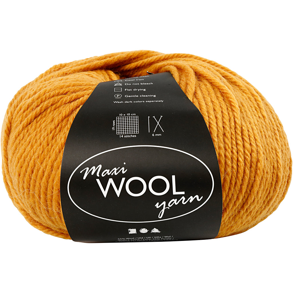 Creativ company wool yarn, length 125 m, dark yellow, 100 g, 1 ball