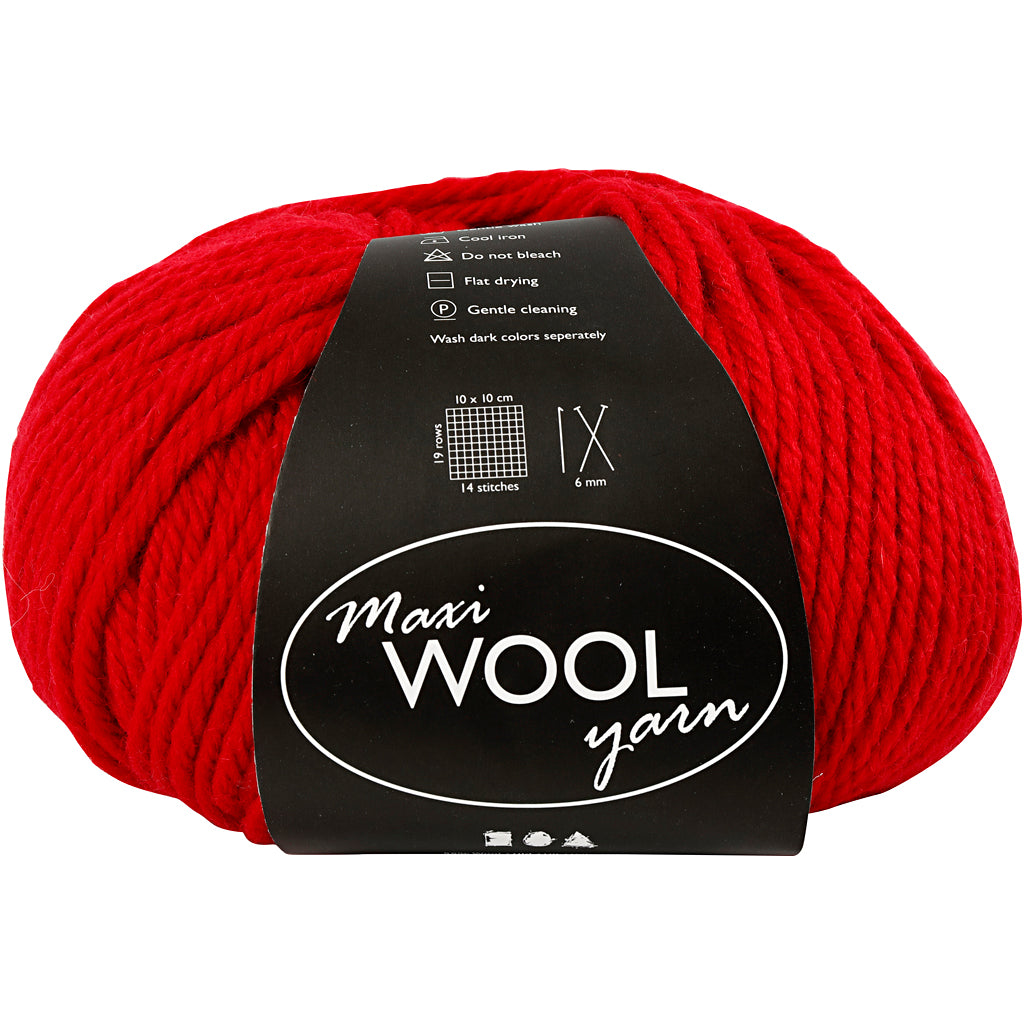 Creativ company wool yarn, l: 125 m, red, 100 gr 1 ball