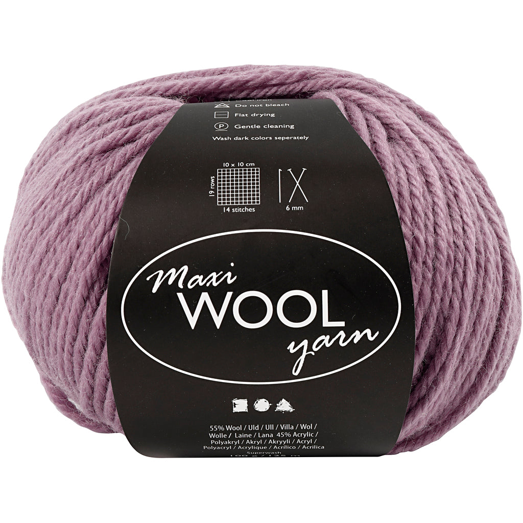 Creativ company wool yarn, l: 125 m, lavender, 100 gr 1 ball