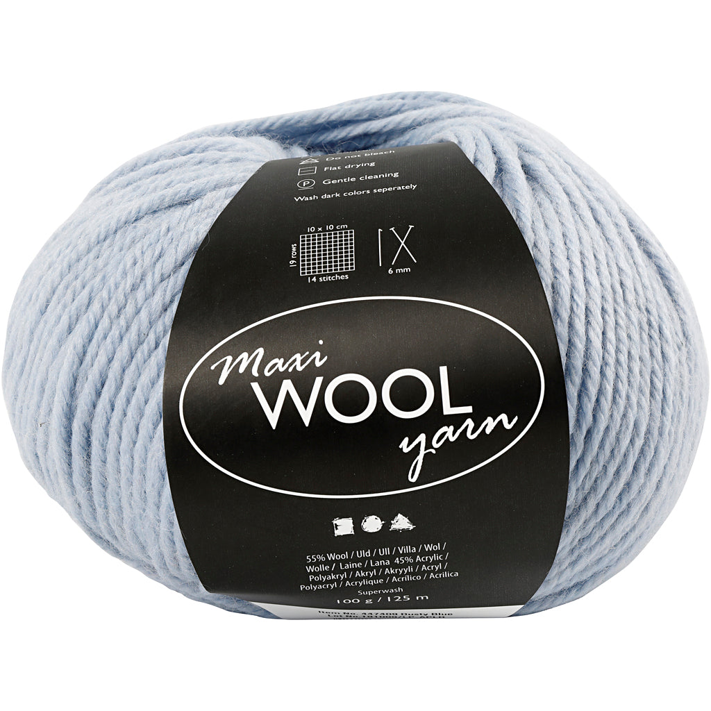 Creativ company wool yarn, length 125 m, soft blue, 100 g, 1 ball
