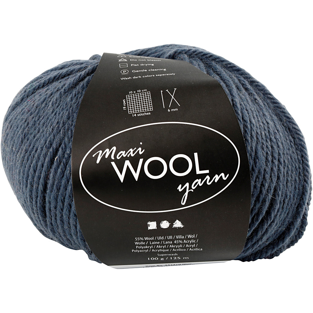 Creativ company wool yarn, length 125 m, blue, 100 g, 1 ball
