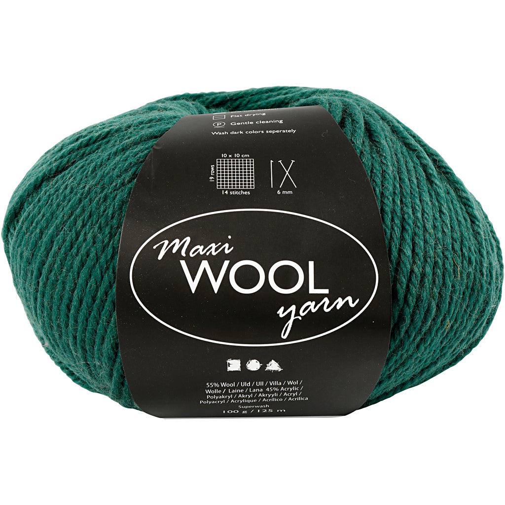 Creativ company wool yarn, l: 125 m, green, 100 gr 1 ball