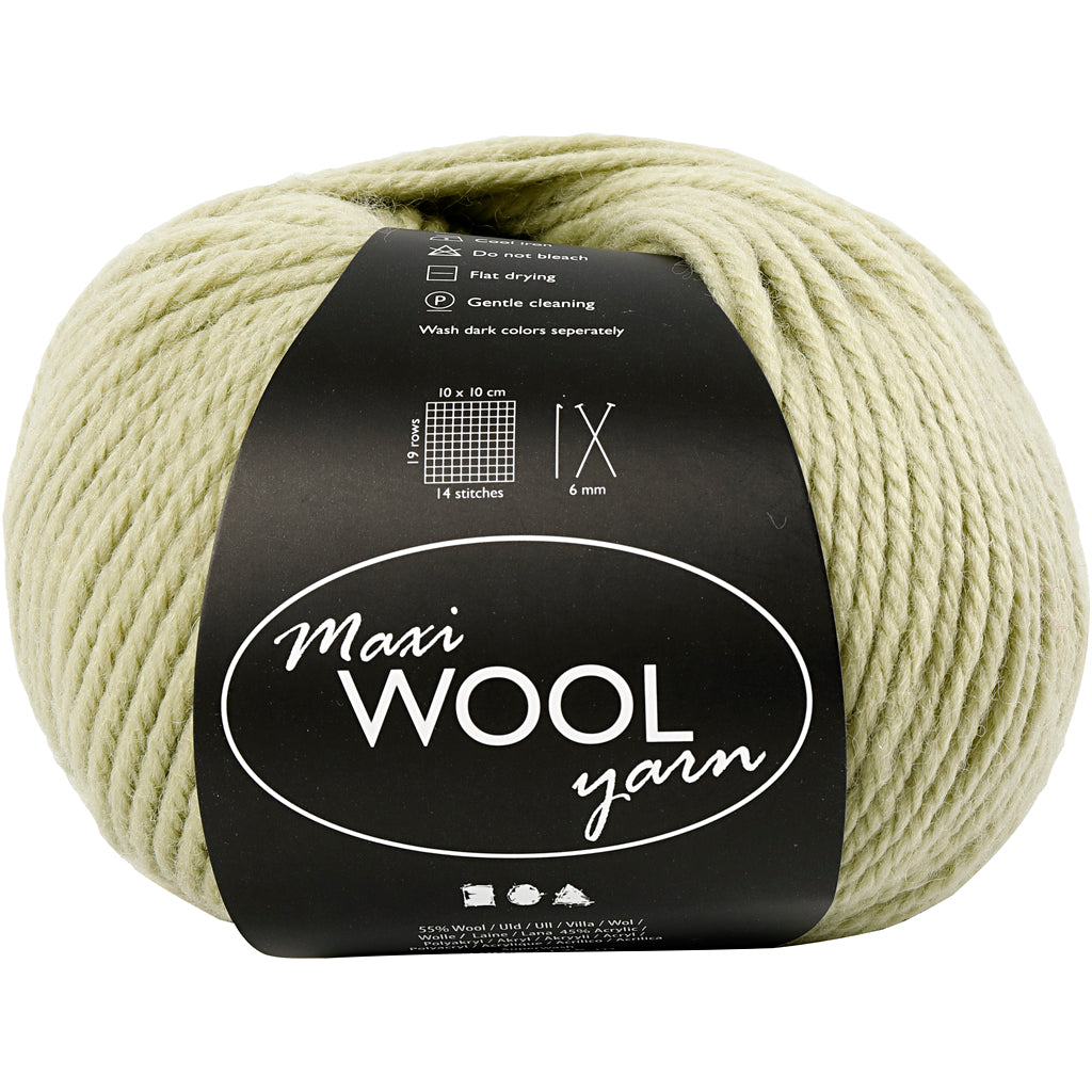 Creativ company wool yarn, length 125 m, light green, 100 g, 1 ball