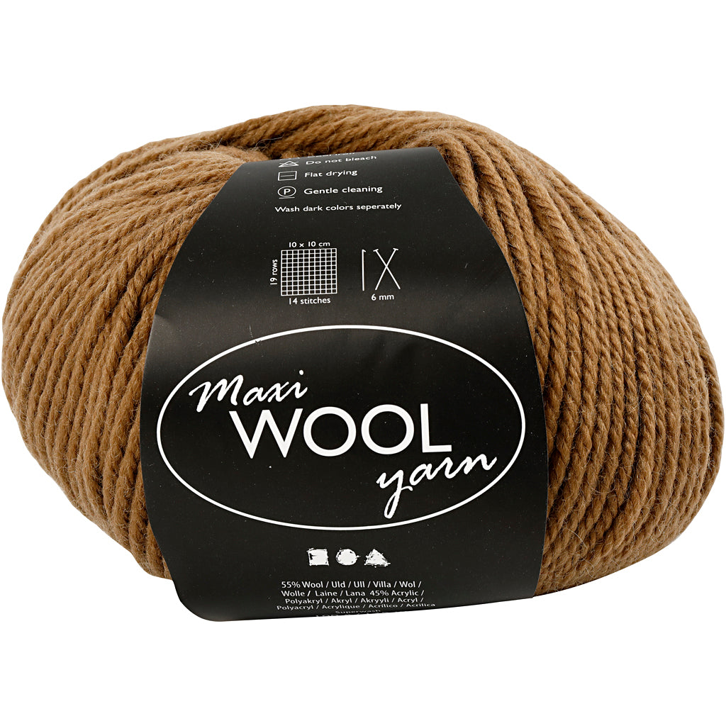 Creativ company wool yarn, length 125 m, light brown, 100 g, 1 ball