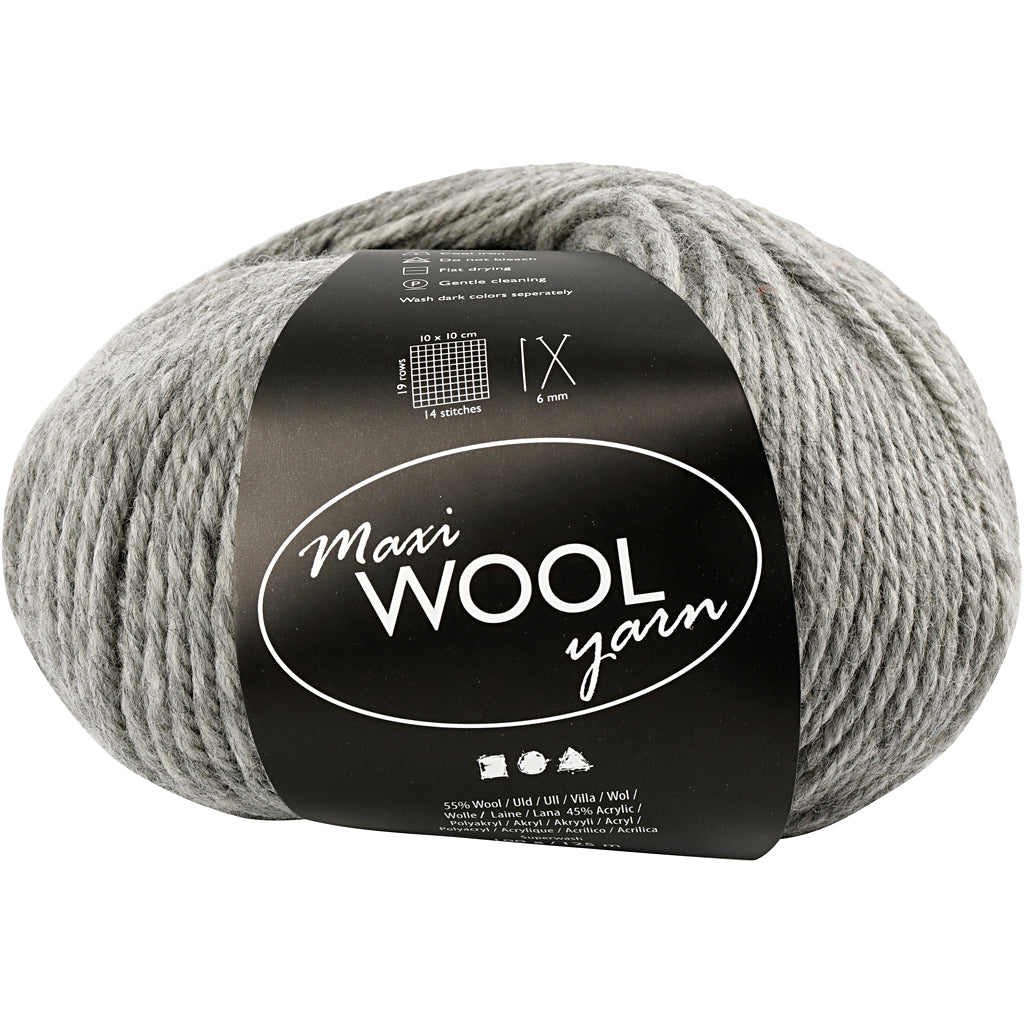 Creativ company wool yarn, length 125 m, gray mix, 100 g, 1 ball