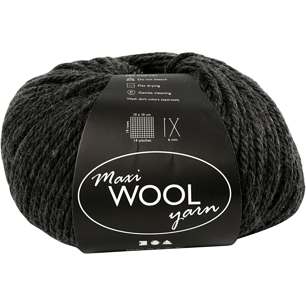 Creativ company wool yarn, length 125 m, dark gray mix, 100 g, 1 ball