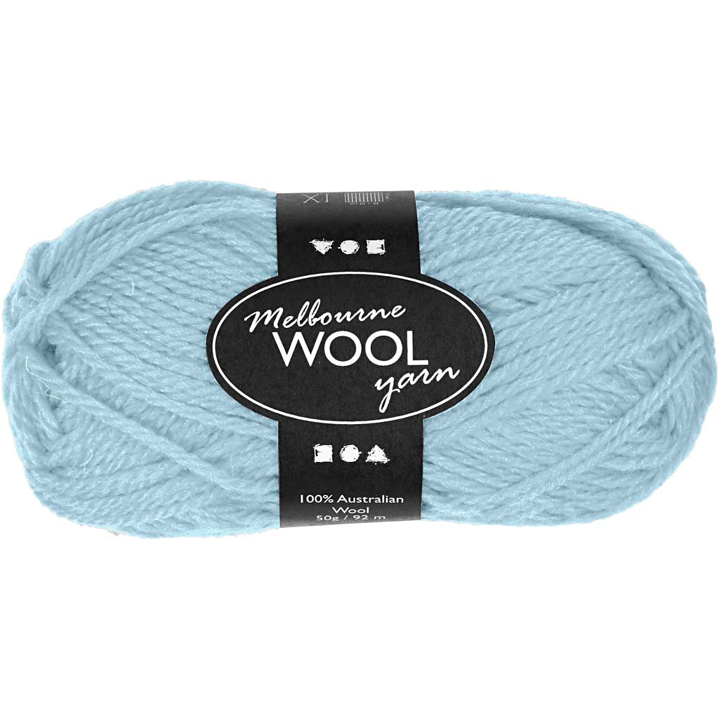 Creativ company melbourne wool yarn, l: 92 m, light turquoise, 50 g 1 ball