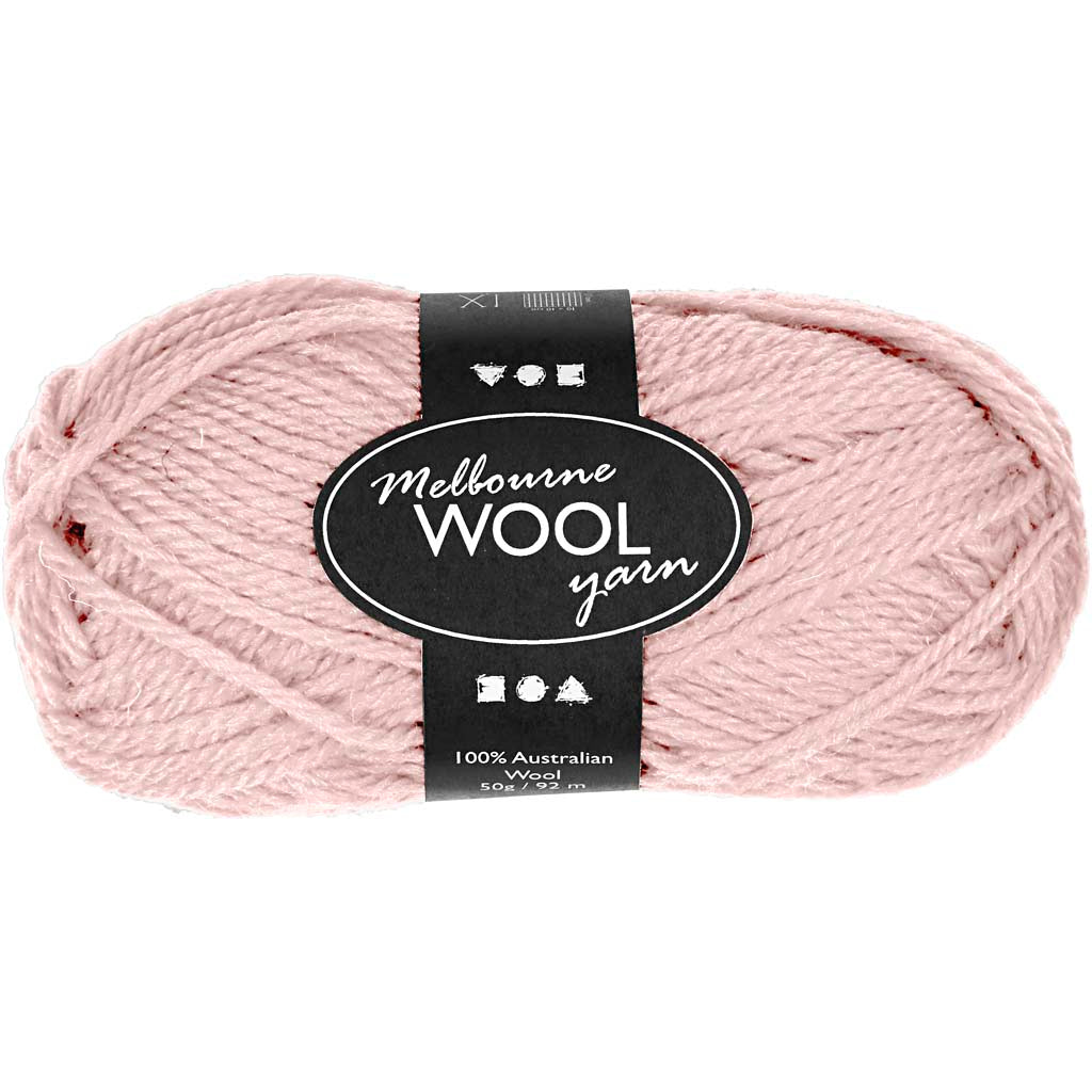 Creativ Company Melbourne wool yarn, length 92 m, light red, 50 g, 1 ball