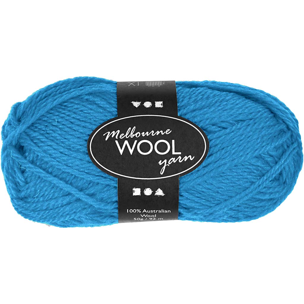 Creativ Company Melbourne wool yarn, length 92 m, light blue, 50 g, 1 ball