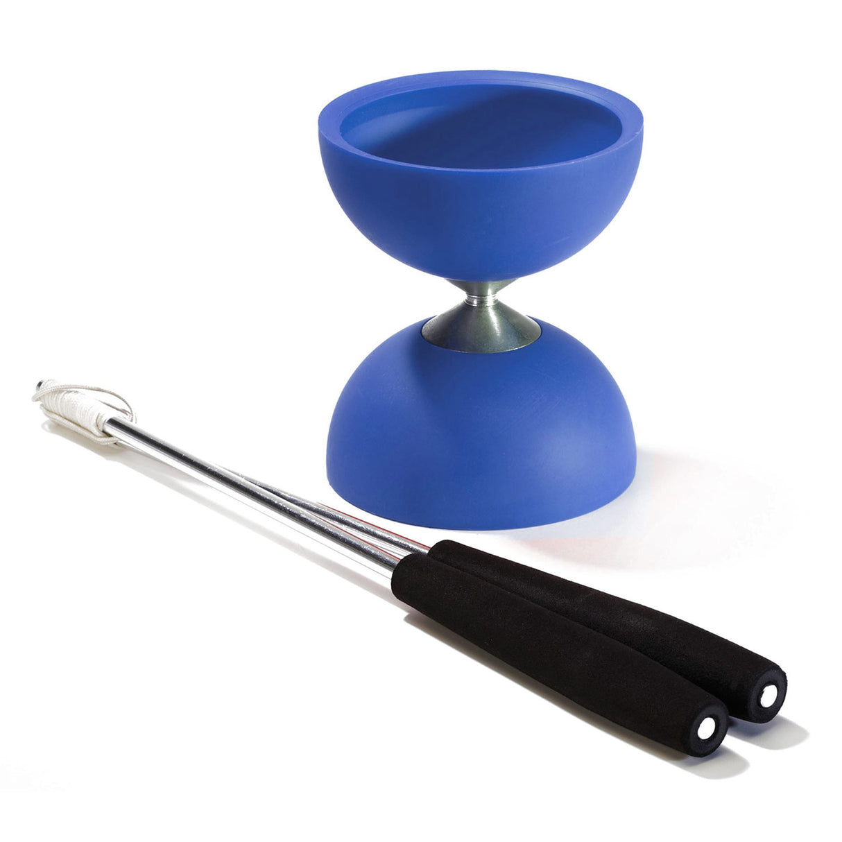 Eureka rubber diabolo with aluminum sticks - dark blue