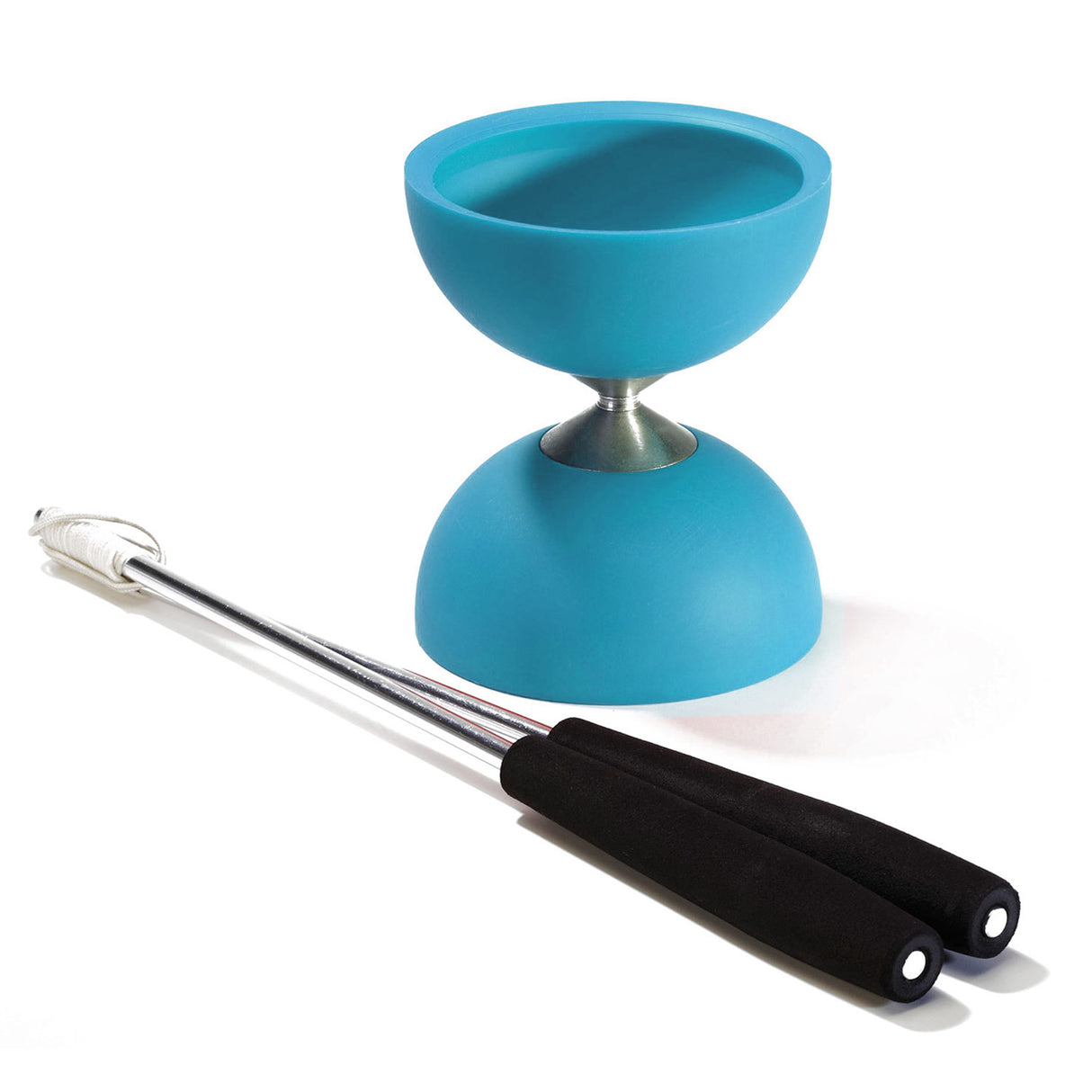 Gumowe diabolo Eureka z aluminiowymi drążkami - jasnoniebieskie
