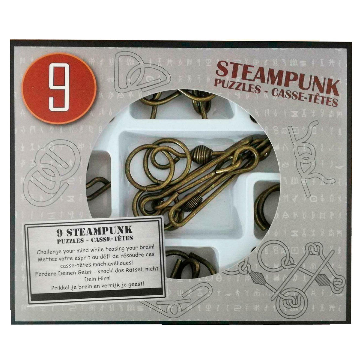 Eureka Steampunk Brain Enigins Grey, 9st.