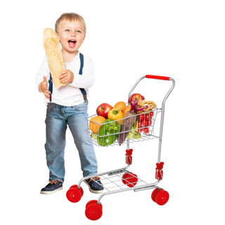 Carrello della spesa in metallo rosso