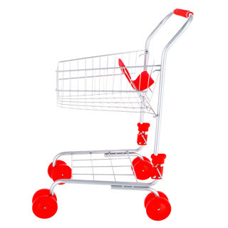 Carrello della spesa in metallo rosso