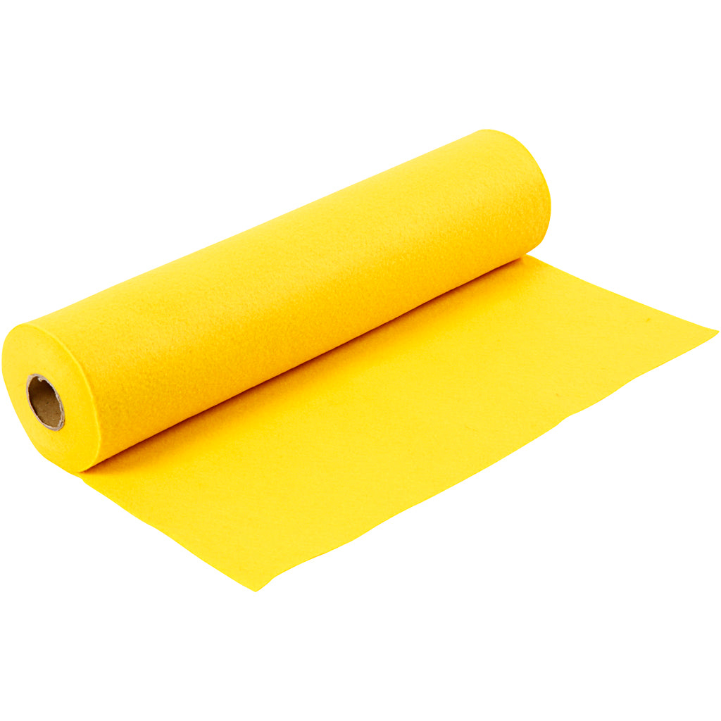 Creativ company hobby felt, w: 45 cm, thickness 1.5-2 mm, 180-200 gr, yellow, 5 m 1 roll