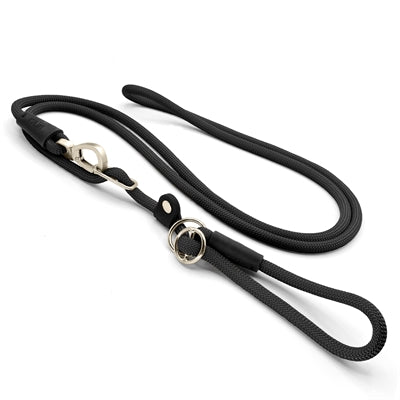 Morso dog leash retriever line hands-free soft rope recycled black