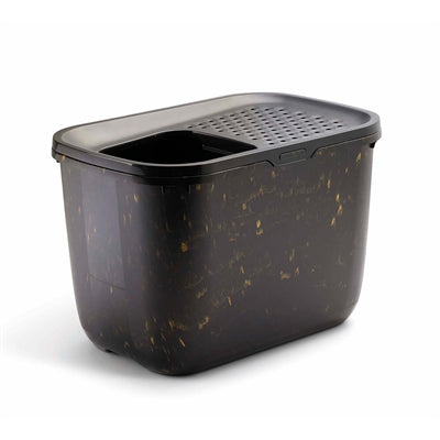 Savic cat litter box hop in marble black gold