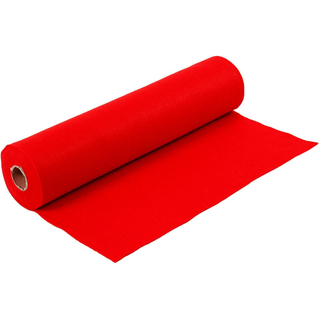 Creativ company hobby felt, w: 45 cm, thickness 1.5-2 mm, 180-200 gr, red, 5 m 1 roll