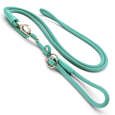Morso dog leash retriever leash hands-free soft rope recycled aquamarine