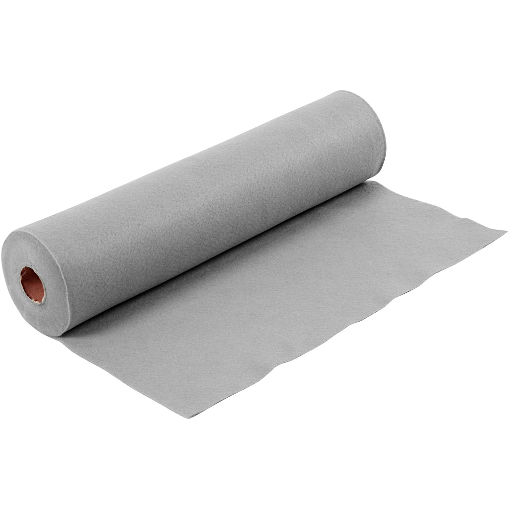 Creativ company hobby felt, w: 45 cm, thickness 1.5-2 mm, 180-200 gr, gray, 5 m 1 roll